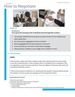 How to Negotiate