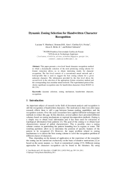 Dynamic Zoning Selection for Handwritten Character Recognition