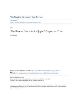 The Role of Precedent at Japan`s Supreme Court