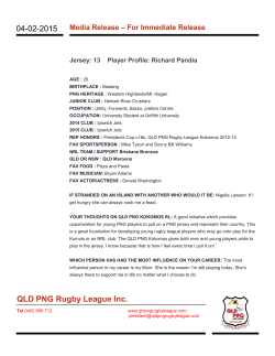 QLD PNG Rugby League Nines Media Release Player Profile
