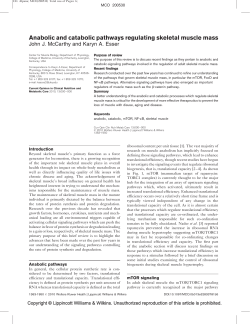 Anabolic and catabolic pathways regulating skeletal muscle