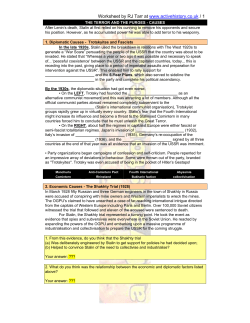 Causes of the Terror and the Purges