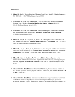 1. Khan, H., Xu, H., &ldquo;Series Solution of Thomas Fermi Atom Model