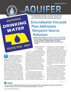 Groundwater Focused Plan Addresses Nonpoint Source Pollution