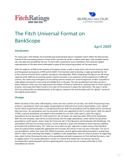 The Fitch Universal Format on BankScope