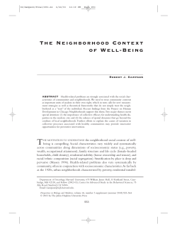 The Neighborhood Context of Well-Being