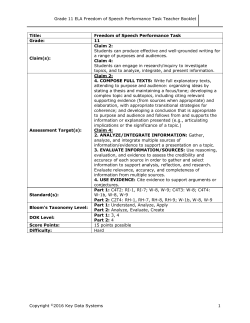 Grade 11 ELA Freedom of Speech Performance
