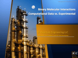Binary Molecular Interactions Computational Data vs. Experimental