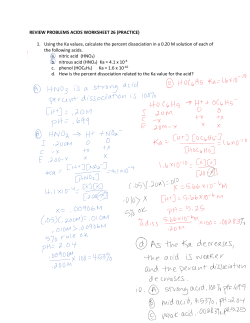 REVIEW PROBLEMS ACIDS WORKSHEET 26 (PRACTICE) 1