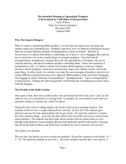 The Intended Meaning of Apocalyptic Prophecy