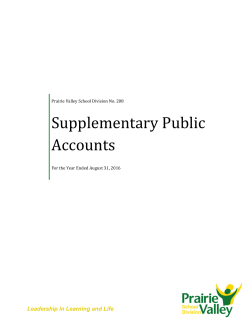 Supplementary Public Accounts - Prairie Valley School Division
