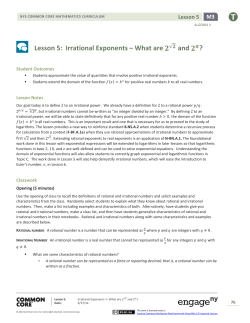 Lesson 5: Irrational Exponents