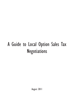 A Guide to Local Option Sales Tax Negotiations