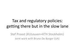 Tax and regulatory policies
