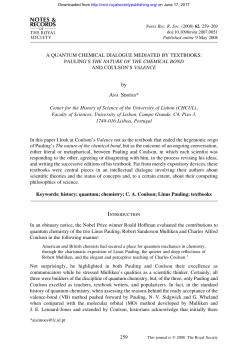 A QUANTUM CHEMICAL DIALOGUE MEDIATED BY TEXTBOOKS