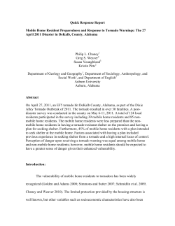 Quick Response Report Mobile Home Resident Preparedness and