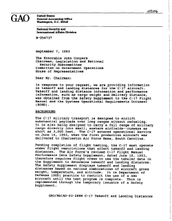 NSIAD-93-288R C-17 Takeoff and Landing Distances