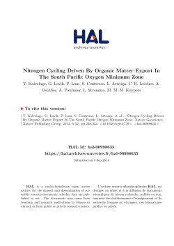 Nitrogen Cycling Driven By Organic Matter Export In The South