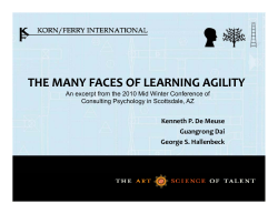 THE MANY FACES OF LEARNING AGILITY