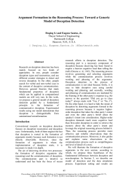 Argument Formation in the Reasoning Process: Toward a Generic