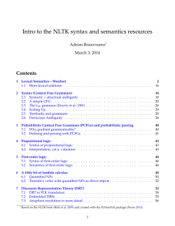 Intro to the NLTK syntax and semantics resources