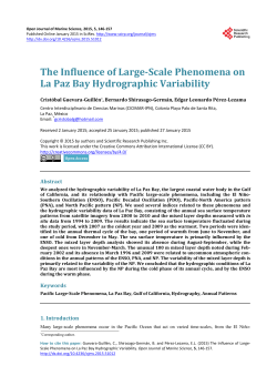 The Influence of Large-Scale Phenomena on La Paz Bay