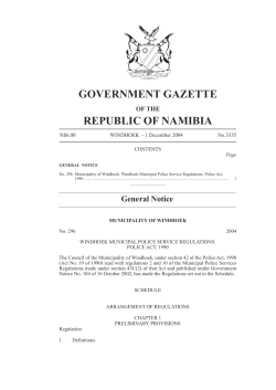 OF THE REPUBLIC OF NAMIBIA