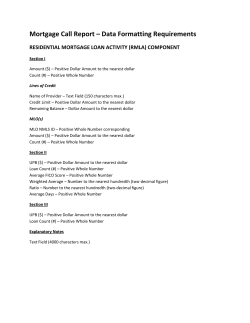 Mortgage Call Report &ndash; Data Formatting Requirements