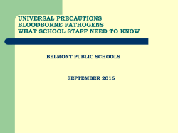 Bloodborne Pathogens - Belmont Public Schools