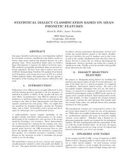 Statistical Dialect Classification Based on Mean Phonetic Features