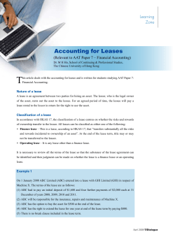 Accounting for Leases