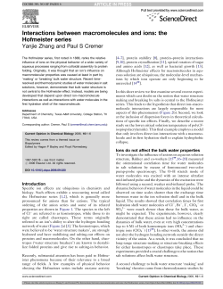 Interactions between macromolecules and ions: the