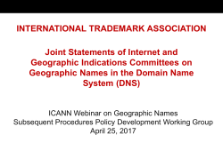 Protection of Geonames under International Law