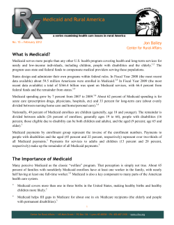 Medicaid and Rural America