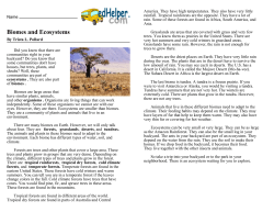 Biomes and Ecosystems