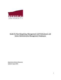 Guide for Non-Bargaining, Management and