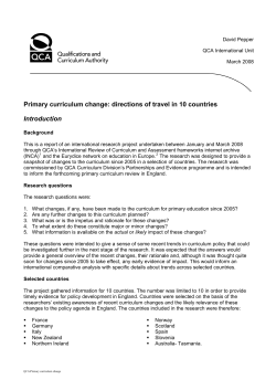 Primary curriculum change directions of travel in 10 countries