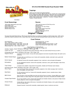 Original&trade; Pizzas - Mr. Jim`s Pizza