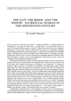 The Sati, the Bride, and the Widow: Sacrificial