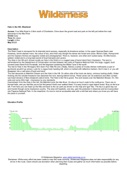 Hole in the Hill, Westland Access Four Mile Road is 3.5km south of