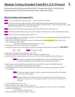 Illumina TruSeq Stranded Total RNA (LT) Protocol 1