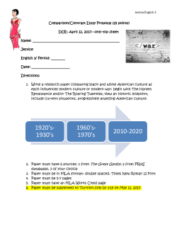 Comparison/Contrast Paper Instructions and Proposal