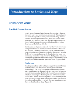 Introduction to Locks and Keys