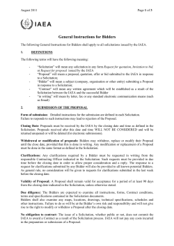 General Instructions for Bidders