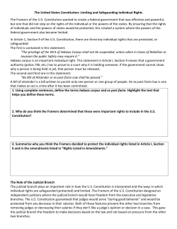 The United States Constitution: Limiting and Safeguarding Individual