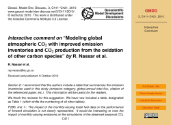 Interactive comment on &ldquo;Modeling global atmospheric CO2