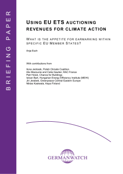 Download: Using EU ETS Auctioning Revenues for Climate Action
