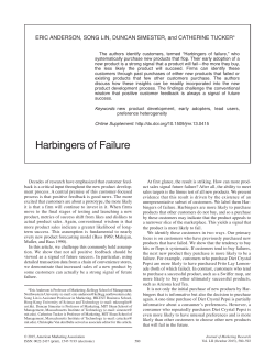 Harbingers of Failure - HKUST Business School
