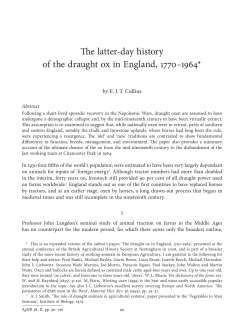 The latter-day history of the draught ox in England, 1770&ndash;1964*