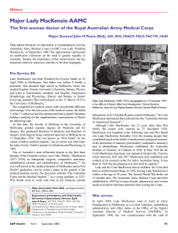 Major Lady MacKenzie AAMC